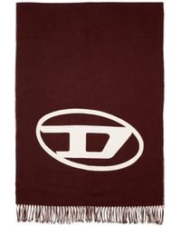 DIESEL - S-Tevie Oval D-Logo Fringed-Edge Scarf - Lyst