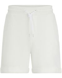 BOSS - Ribbed Cotton Shorts - Lyst