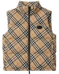 Burberry - Chaleco Acolchado A Cuadros - Lyst
