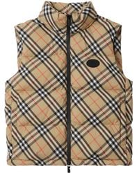 Burberry - チェック パデッドベスト - Lyst