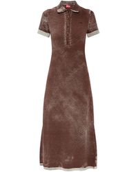 DIESEL - M-Lourens Midi-Jurk Met Halve Knopen En Polokraag - Lyst