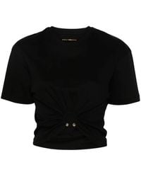 Rabanne - T-Shirt Van Katoen Met Kenmerkend Piercing-Detail - Lyst