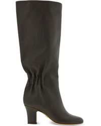 Ferragamo - 70Mm Ruched Leather Boots - Lyst