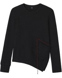 Y's Yohji Yamamoto - Asymmetric-Pocket Wool Sweater - Lyst