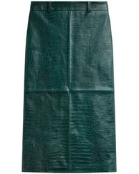 Frankie Shop - Midi Taney Croc Leather Skirt - Lyst