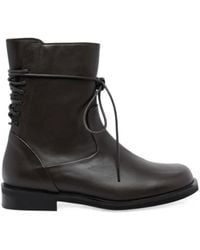 Poeve - Lace-Up Leather Ankle Boots - Lyst