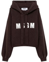 MSGM - Logo-Print Hoodie - Lyst