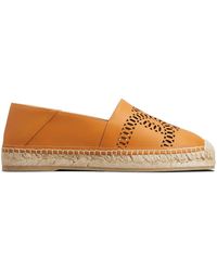 Tod's - Logo-perforated Leather Espadrilles - Lyst