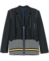 SONIA CARRASCO - Wollen Jack Met Vlakken En Rits - Lyst