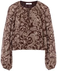ELEH - Paisley-Print Drawstring-Neck Blouse - Lyst