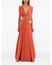 Gemy Maalouf - V-Neck Beaded Maxi Dress - Lyst