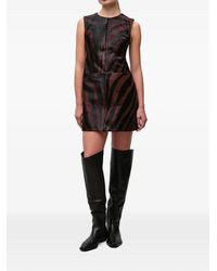 Jonathan Simkhai - Sonoma Zebra-Print Leather Mini Dress - Lyst