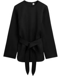 TOTEME - Belted Long-Sleeve Top - Lyst