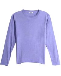 AURALEE - Rolled-Edge Long-Sleeve T-Shirt - Lyst