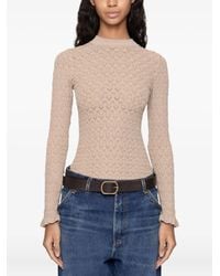Sea - Textured-Knit Long-Sleeve Sweater - Lyst