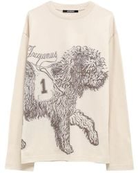Jacquemus - Long-Sleeve Dog Print Cotton T-Shirt - Lyst