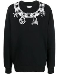 Philipp Plein - Chain Link-Print Crew Neck Sweater - Lyst