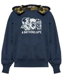 A Bathing Ape - Double Face Cotton Hoodie - Lyst