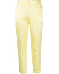 P.A.R.O.S.H. - Satin Cropped Straight-leg Trousers - Lyst