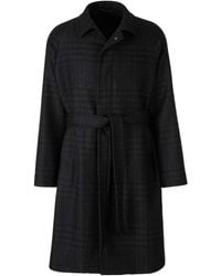 Tagliatore - Cappotto A Quadri Con Cintura - Lyst