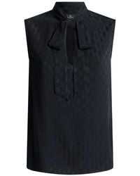 Etro - Silk-Blend Jacquard Top With Silk Scarf And Paisley - Lyst