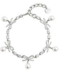 Self-Portrait - Crystal-Embellished Bow-Detail Bracelet - Lyst