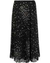 RED Valentino - Cosmostar-Print Pleated Midi Skirt - Lyst