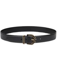Etro - Geometric-Buckle Leather Belt - Lyst