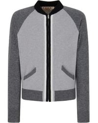 Marni - Sweater Met Geribbeld Vlak En Rits - Lyst