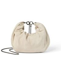 Brunello Cucinelli - Suede Brioche Cross-Body Bag - Lyst