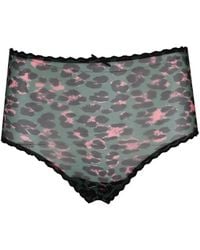 Laura Urbinati - Leopard-Print Lace-Trim Briefs - Lyst