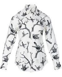 Thom Browne - Bird Print Button Classic Top - Lyst