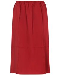 Carven - Gathered-Waist Midi Skirt - Lyst