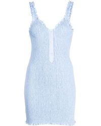 Alexander Wang - Smocked Cotton Mini Dress - Lyst