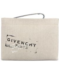 Givenchy - Logo Print Clutch Bag - Lyst