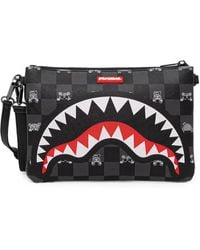 Sprayground - Pochette Shark Mouth À Carreaux - Lyst