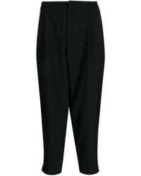 COMME DES GARÇON BLACK - Tapered-leg Cropped Wool Trousers - Lyst