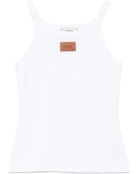 Fendi - Logo-Patch Ribbed Tank Top - Lyst
