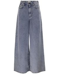 Weekend by Maxmara - Vaqueros Anchos Con Diseño Liviano - Lyst
