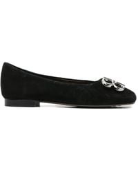 Linda Baumann - Logo-Plaque Suede Ballet Flats - Lyst