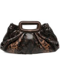 Maje - Snake-Effect Leather Clutch Bag - Lyst
