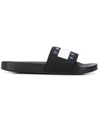 Tommy Hilfiger Slippers à logo - Noir
