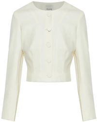 Posse - Elspeth Button-Up Wool Cropped Jacket - Lyst