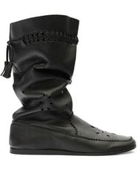 Isabel Marant - Welky Laser-Cut Textured-Leather Boots - Lyst