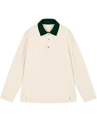 CROQUIS - Contrast-Collar Long-Sleeve Polo Shirt - Lyst