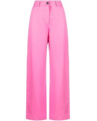 MSGM - Wide-leg High-waisted Trousers - Lyst
