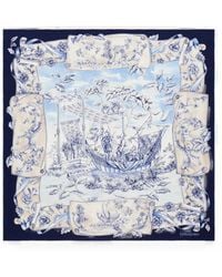 Ferragamo - Voyage-Print Silk Scarf - Lyst