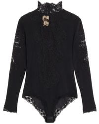 Valentino Garavani - Jersey Bodysuit With Lace - Lyst