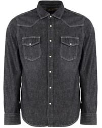 Moorer - Denim Flap-Pocket Shirt - Lyst