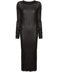 Rick Owens - Ribbed-Knit Midi Dress - Lyst